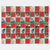 Foto-Muster für Collage, rot und grün Fleecedecke (Vorderseite (Horizontal))