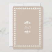 Foto "Mute Blush & Tan Pearl Ribbon" Save the Date Einladung (Rückseite)