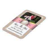 Foto "Mute Blush & Tan Pearl Ribbon" Save the Date Magnet (Linke Seite)