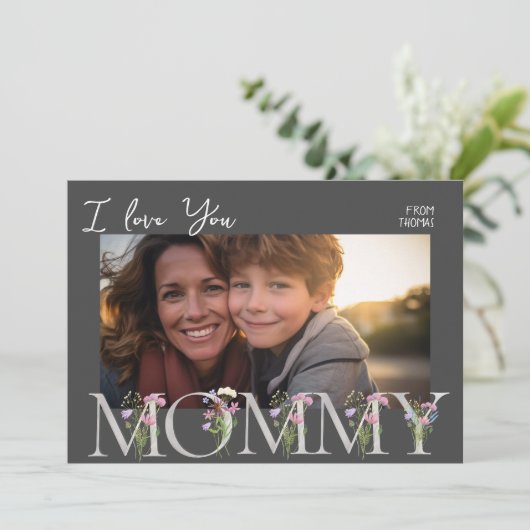 Foto-Muttertag Feiertagskarte (Stehend Vorderseite)