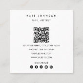 Foto Nail Artist Salon QR Code Social Media Quadratische Visitenkarte (Rückseite)
