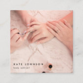 Foto Nail Artist Salon QR Code Social Media Quadratische Visitenkarte (Vorderseite)