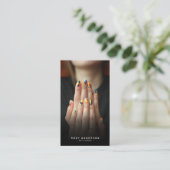 Foto Nail Artist Techniker Visitenkarte (Stehend Vorderseite)