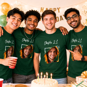 Foto Name 21. Geburtstag grün T-Shirt