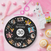 Foto Name 30. Geburtstag Pappteller (Party)
