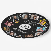 Foto Name 30. Geburtstag Pappteller (Schrägansicht)