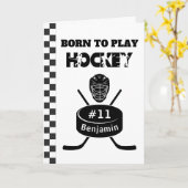 Foto Name Age Text Jersey Nummer Hockey Sport Karte (Gelbe Blume)