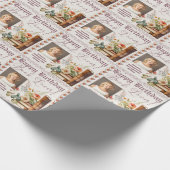 Foto Name Age Textbuch Lover Wasserfarbe Stil Geschenkpapier (Ecke)