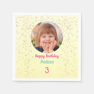 Foto/Name/Alter des Kindes Alles Gute zum Geburtst Serviette