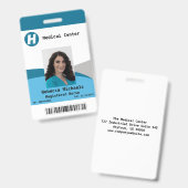 Foto, Name, Bar-Code, Logo-Abzeichen für benutzerd Ausweis (Vorder- & Rückseite)