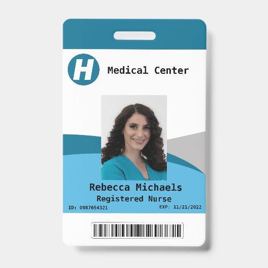 Foto, Name, Bar-Code, Logo-Abzeichen für benutzerd Ausweis (Vorderseite)