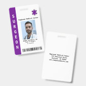 Foto, Name, Bar-Code, Logo-Abzeichen für benutzerd Ausweis (Vorder- & Rückseite)