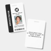Foto, Name, Bar-Code, Logo-Abzeichen für benutzerd Ausweis (Vorder- & Rückseite)