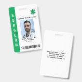 Foto, Name, Bar, Logo des Mitarbeiters Ausweis (Vorder- & Rückseite)