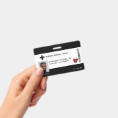 Foto, Name, Bar, Logo des Mitarbeiters Ausweis (Handheld)