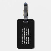 Foto | Name Benutzerdefinierte Vorlage Modernes Sc Gepäckanhänger (Rückseite vertikal)