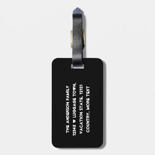 Foto | Name Benutzerdefinierte Vorlage Modernes Sc Gepäckanhänger (Rückseite vertikal)