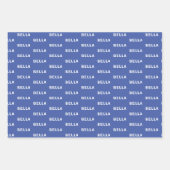 Foto Name Blue Heart Pet Geschenkpapier Set (Vorderseite 3)