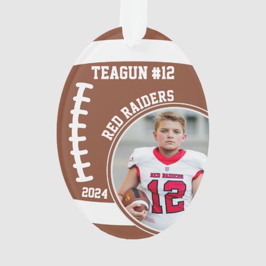 Foto Name des Fußballspielers Keepake #12 Ornament (Rückseite)