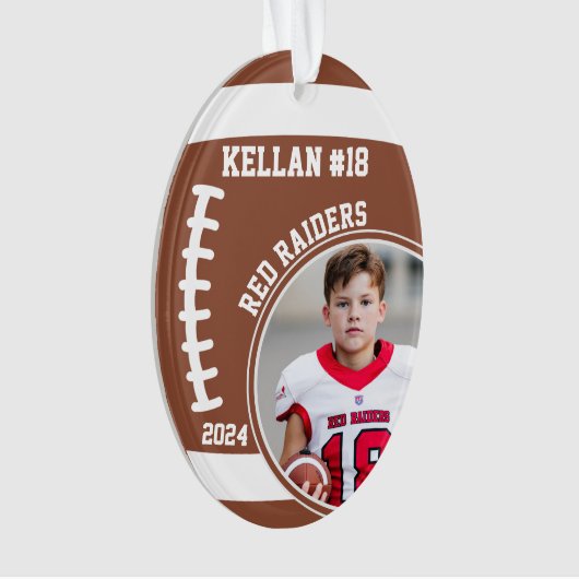 Foto Name des Fußballspielers Keepake #18 Ornament (Vorderseite)