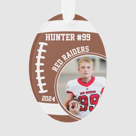 Foto Name des Fußballspielers Keepake #99 Ornament (Rückseite)