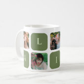 Foto Name des modernen Collage Green Pastel Kaffeetasse (Vorderseite Links)