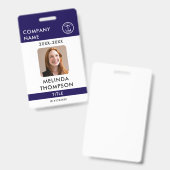 Foto "Name des Unternehmens Mitarbeiter-ID-Karte" Ausweis (Vorder- & Rückseite)
