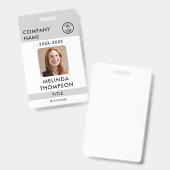 Foto "Name des Unternehmens Mitarbeiter-ID-Karte" Ausweis (Vorder- & Rückseite)