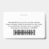 Foto Name des White Corporate Mitarbeiters Ausweis (Rückseite)