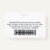 Foto Name des White Corporate Mitarbeiters Ausweis (Rückseite)