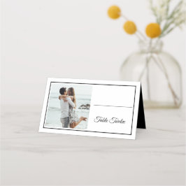 Foto Name Elegant Hochzeit Tischnummer Platzkarte