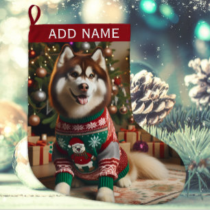 Foto Name hinzufügen Großer Weihnachtsstrumpf