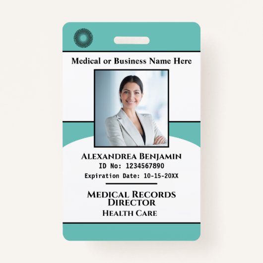 Foto Name Hospital Business ID Card Ausweis (Vorderseite)