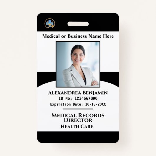 Foto Name Hospital Business ID Card Ausweis (Vorderseite)