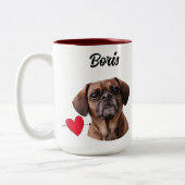 Foto/Name & Hundebiss Zweifarbige Tasse (Links)