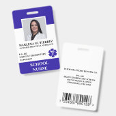 Foto Name ID der modernen Blue School Krankenschwe Ausweis (Front & Back)