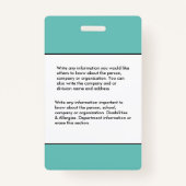 Foto Name-ID-Karte Logo-Bar-Code für Mitarbeiter Ausweis (Rückseite)