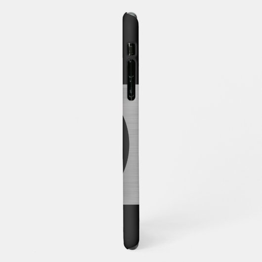 Foto/Name Ihres Kindes, schwarzer Circle Silver, S iPhone Hülle (Linke Seite)