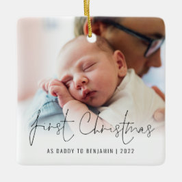 Foto Name Jahr Erste Weihnacht als Papa Keramikornament