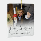 Foto Name Jahr erste Weihnachtsfeier als Absolvent Keramikornament (Rechts)