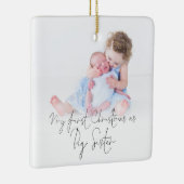 Foto Name Jahr Erste Weihnachtsfeier Große Schwest Keramikornament (Rechts)