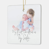 Foto Name Jahr Erste Weihnachtsfeier Große Schwest Keramikornament (Links)