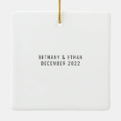 Foto Name Jahr Erste Weihnachtsfeier Große Schwest Keramikornament (Rückseite)