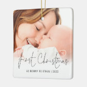 Foto Name Jahr Weihnachten als Mama Keramikornament (Links)