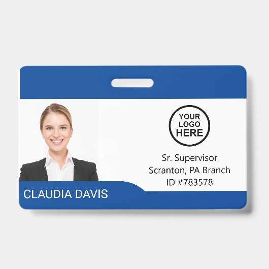 Foto, Name, Logo, Abzeichen Ausweis (Vorderseite)