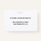 Foto, Name, Logo, Abzeichen Ausweis (Rückseite)