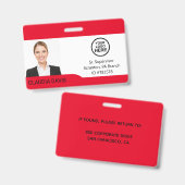 Foto, Name, Logo, Abzeichen Ausweis (Vorder- & Rückseite)