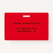 Foto, Name, Logo, Abzeichen Ausweis (Rückseite)