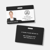 Foto, Name, Logo, Abzeichen Ausweis (Vorder- & Rückseite)