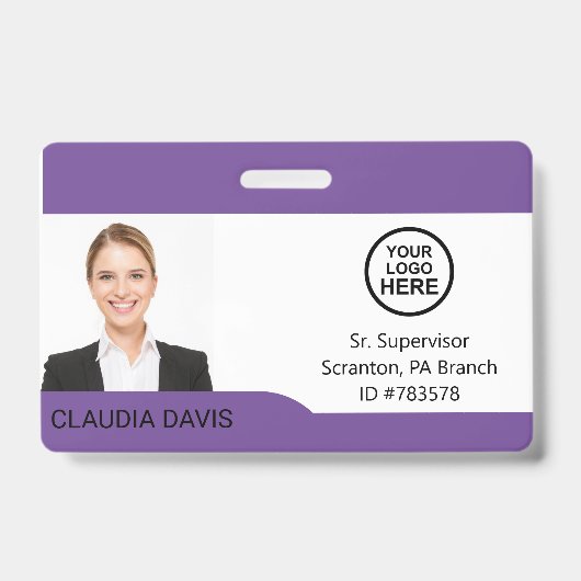 Foto, Name, Logo, Abzeichen Ausweis (Vorderseite)